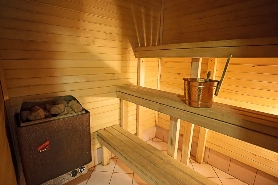Suite sauna in the sanatorium hotel at Värska Spa Centre.