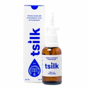 Tsilk kurgu- ja ninasprei 30 ml pudelis. Meditsiiniseade.