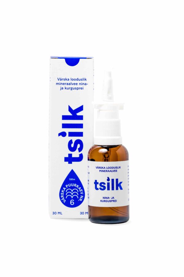 Tsilk kurgu- ja ninasprei 30 ml pudelis. Meditsiiniseade.